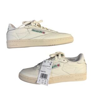 Reebok Club C 85 Vintage Sneakers Chalk Alabaster Glen Green Women's Sz 7